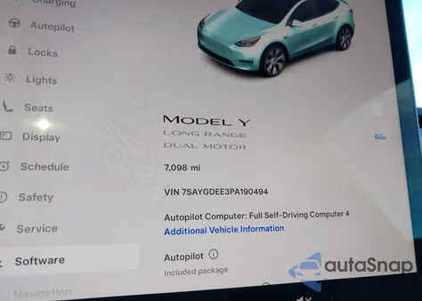 2023 Tesla Model Y Awd/Long Range Dual Motor All-Wheel Drive из США, поврежденный, VIN 7SAYGDEE3PA190494